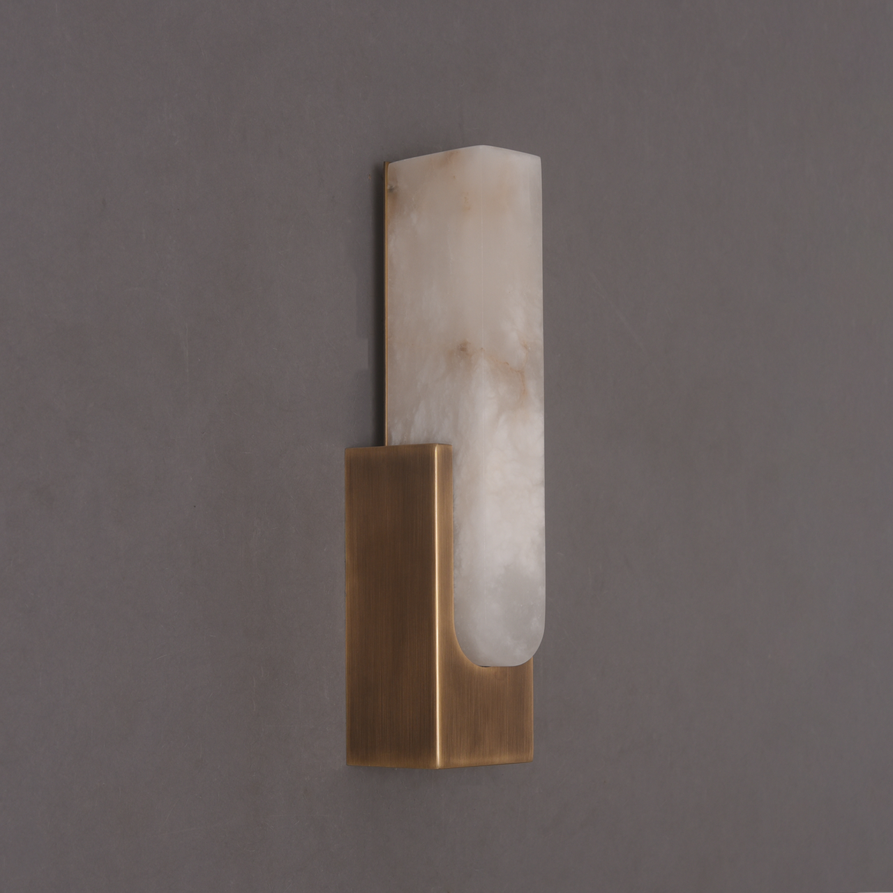 Skyline Alabaster Brass Wall Sconce