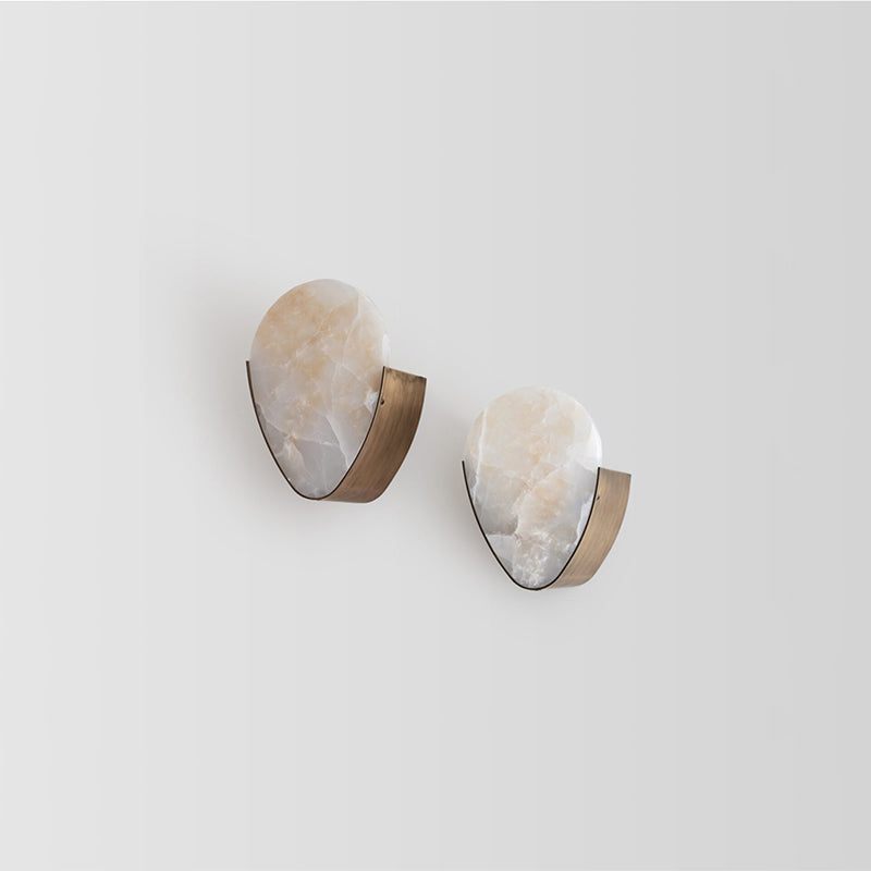 Margot Contemporary Minimalist Alabaster Wall Sconce