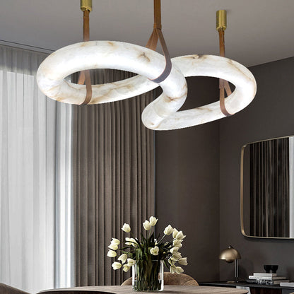 Oslo Designer Inspired Contemporary Nordic Alabaster Chandelier Light