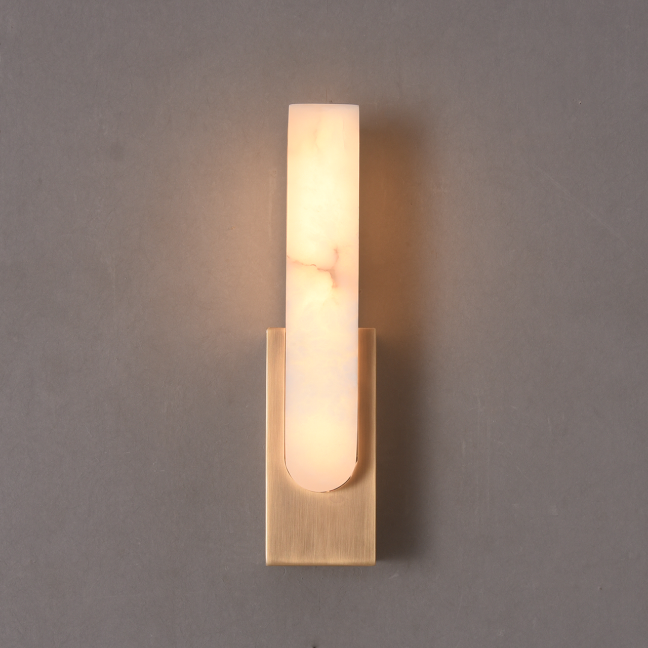 Skyline Alabaster Brass Wall Sconce