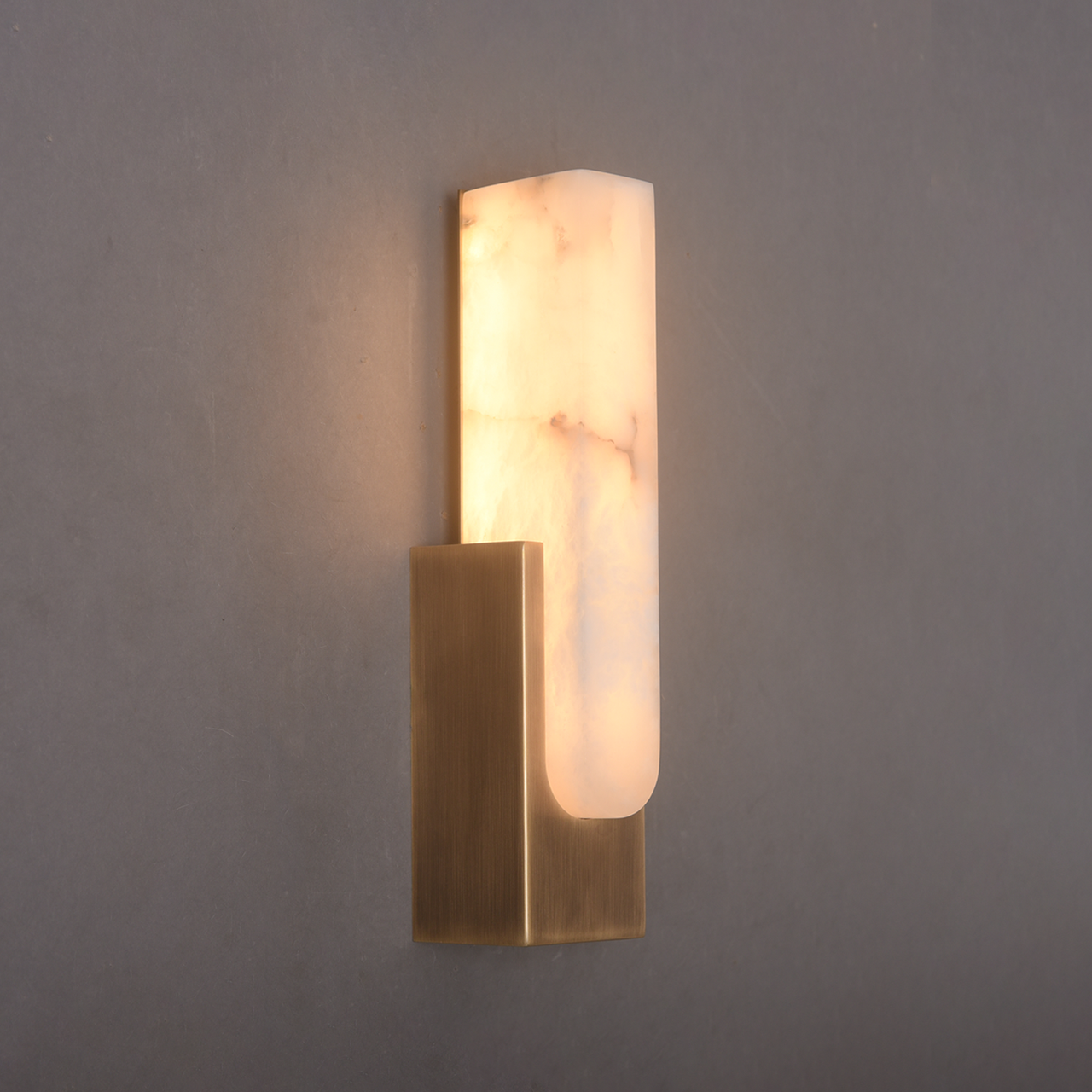 Skyline Alabaster Brass Wall Sconce