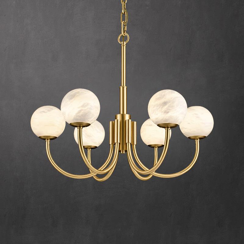 Modern Alabaster Round Art Chandelier