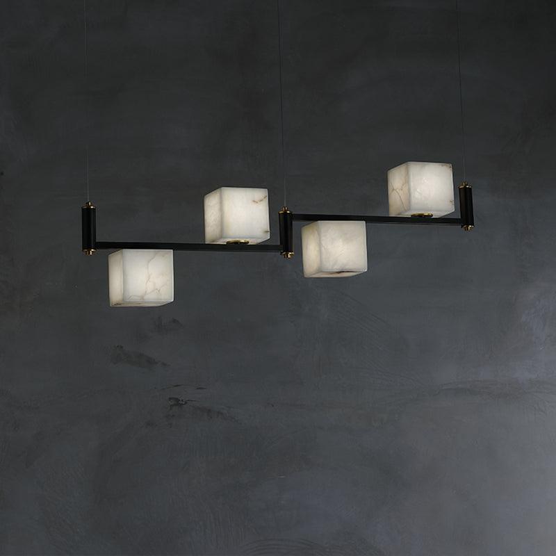 Terry Alabaster Cubic Island Chandelier