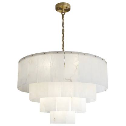 Modern Alabaster Multi-Layer Round Chandelier D31"