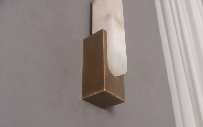 Skyline Alabaster Brass Wall Sconce